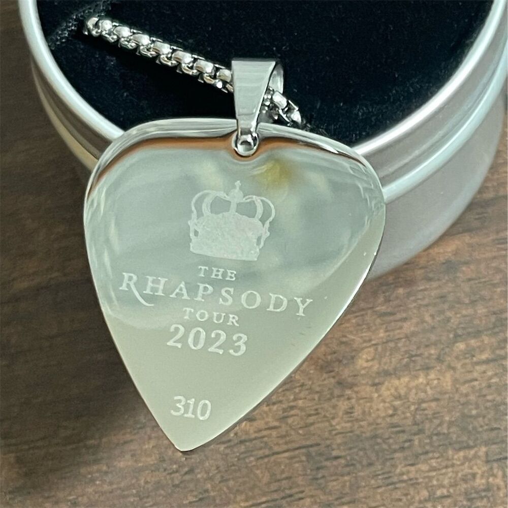 Queen The Rhapsody Tour 2023 Guitar Pick Necklace Rock Band Merch # 310